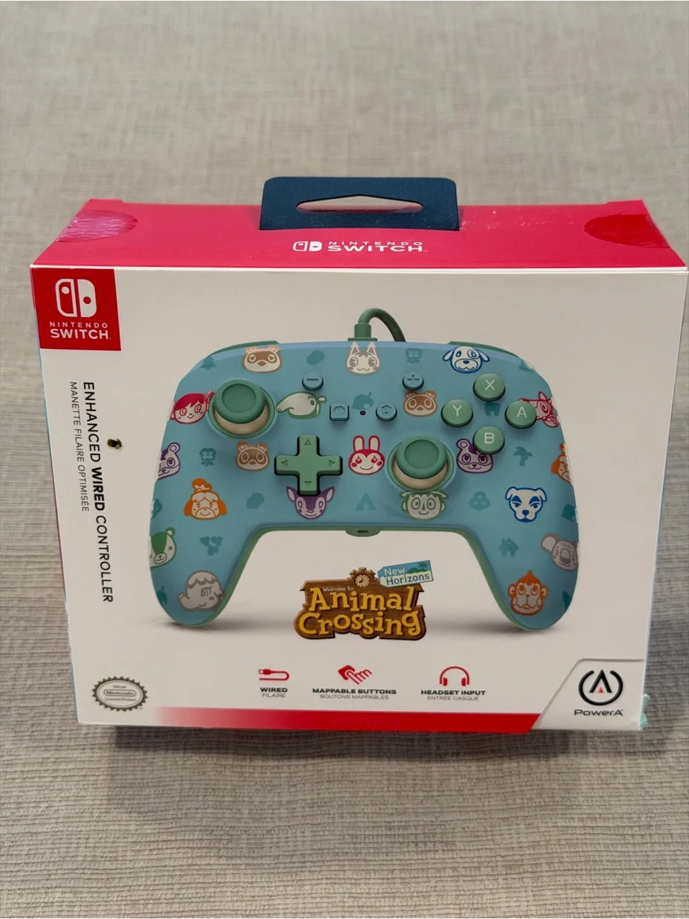 Nintendo Enhanced Wired Controller - Animal Crossing Blue
